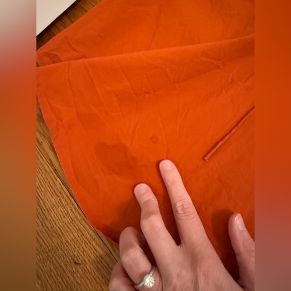 Anna Cate Abigail Puff Sleeve Blouse in Sienna Burnt Orange Medium STAIN - Picture 8 of 11